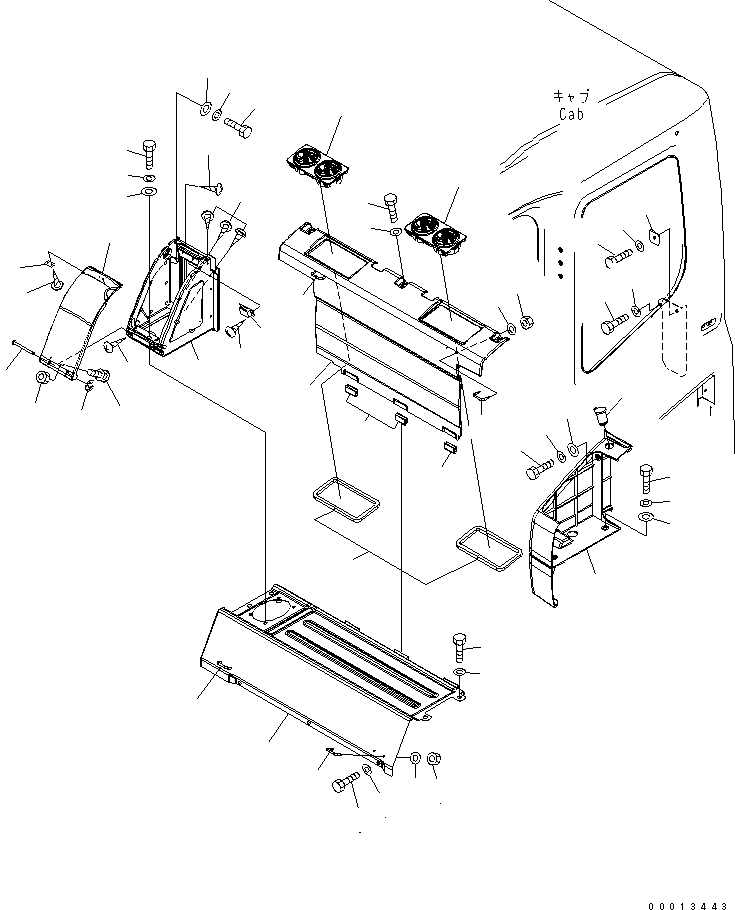 Komatsu parts book diagram for PC450LC-7K S/N K40001-UP: SEAT REAR COVER