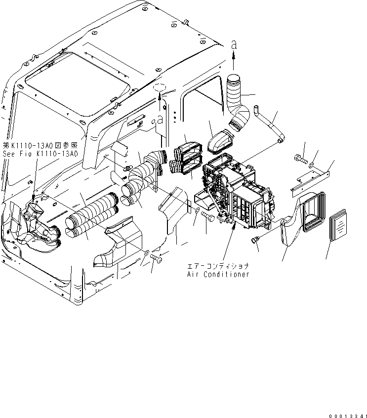 Komatsu parts book diagram for PC450LC-7K S/N K40001-UP: FLOOR FRAME (OPERATOR'S CAB) (PLATE AND DUCT)