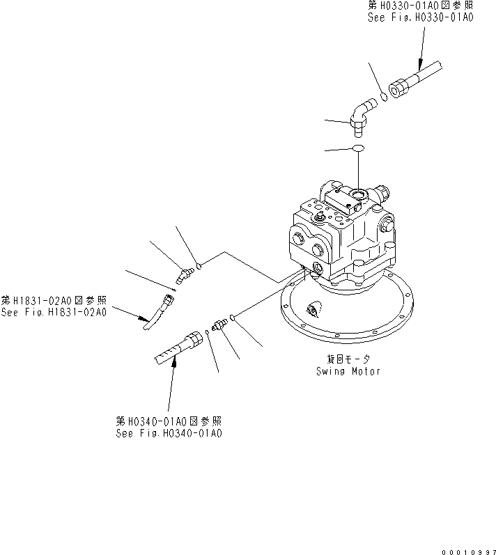 Komatsu parts book diagram for PC450LC-7K S/N K40001-UP: SWING MOTOR (CONNECTING PARTS)