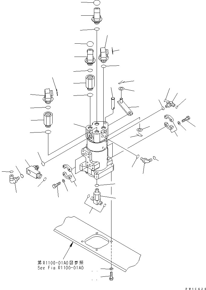 Komatsu parts book diagram for PC450LC-7K S/N K40001-UP: SWIVEL JOINT (CONNECTING PARTS)