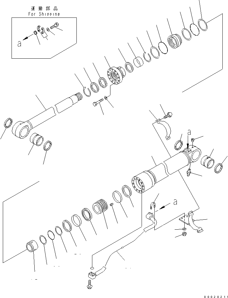 Komatsu parts book diagram for PC450LC-7K S/N K40001-UP: B00M CYLINDER