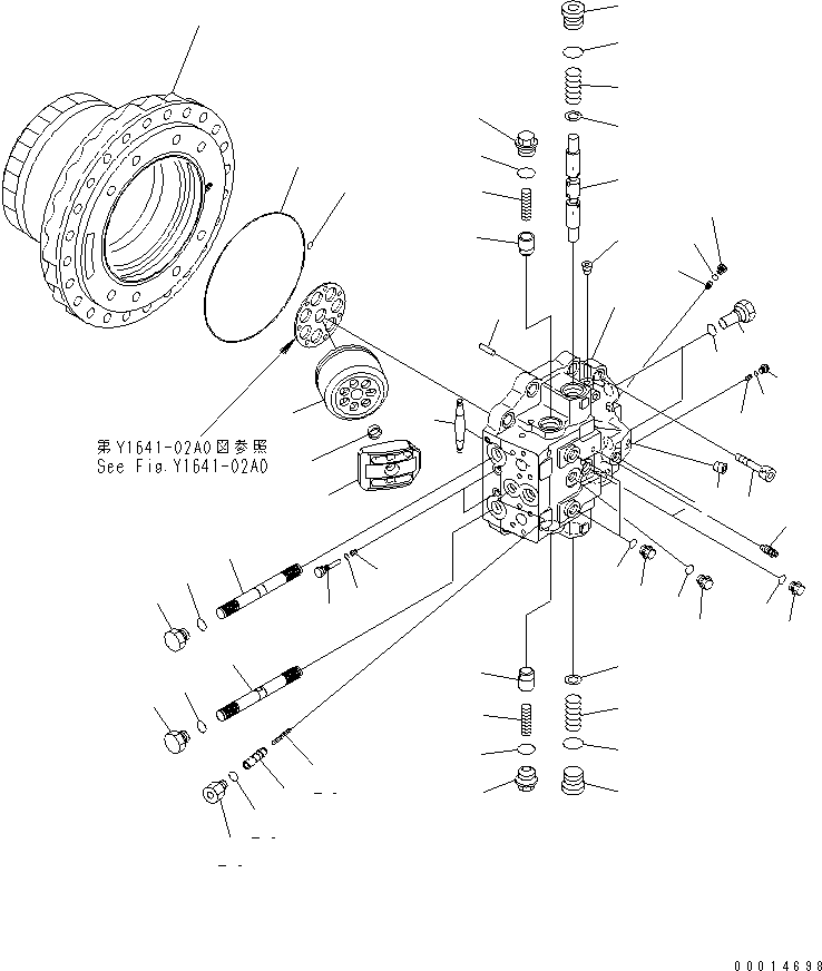 Komatsu parts book diagram for PC450LC-7K S/N K40001-UP: TRAVEL MOTOR (1/3)