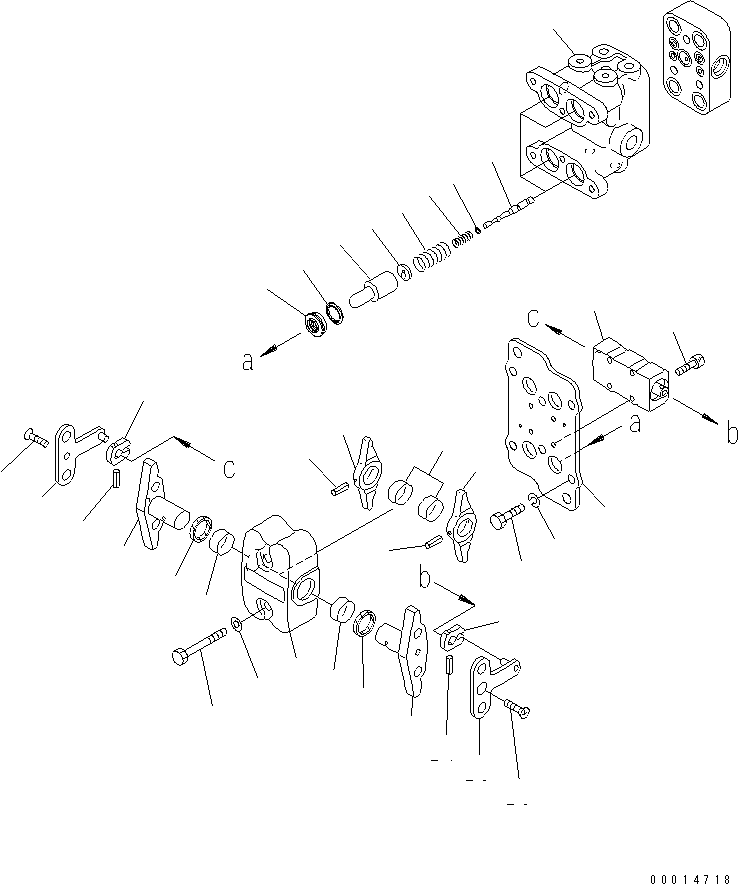 Komatsu parts book diagram for PC450LC-7K S/N K40001-UP: PPC VALVE (FOR TRAVEL) (1/2)