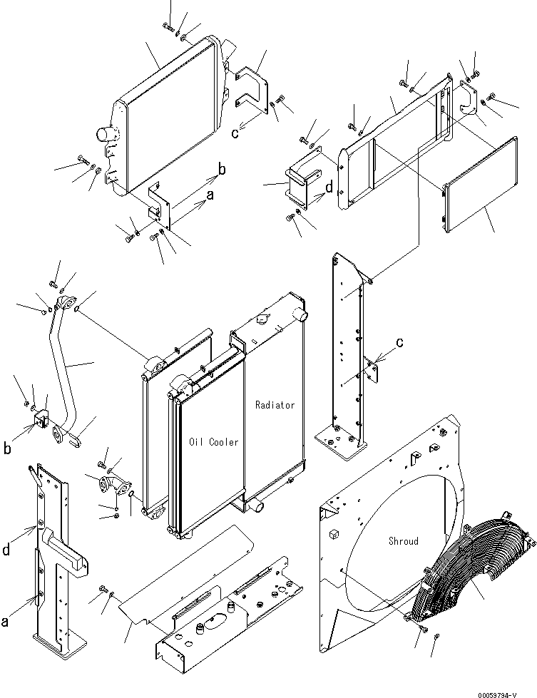 Komatsu parts book diagram for PC450LCHD-8 S/N K50001-UP: COOLING (AFTER COOLER AND CONDENSER)