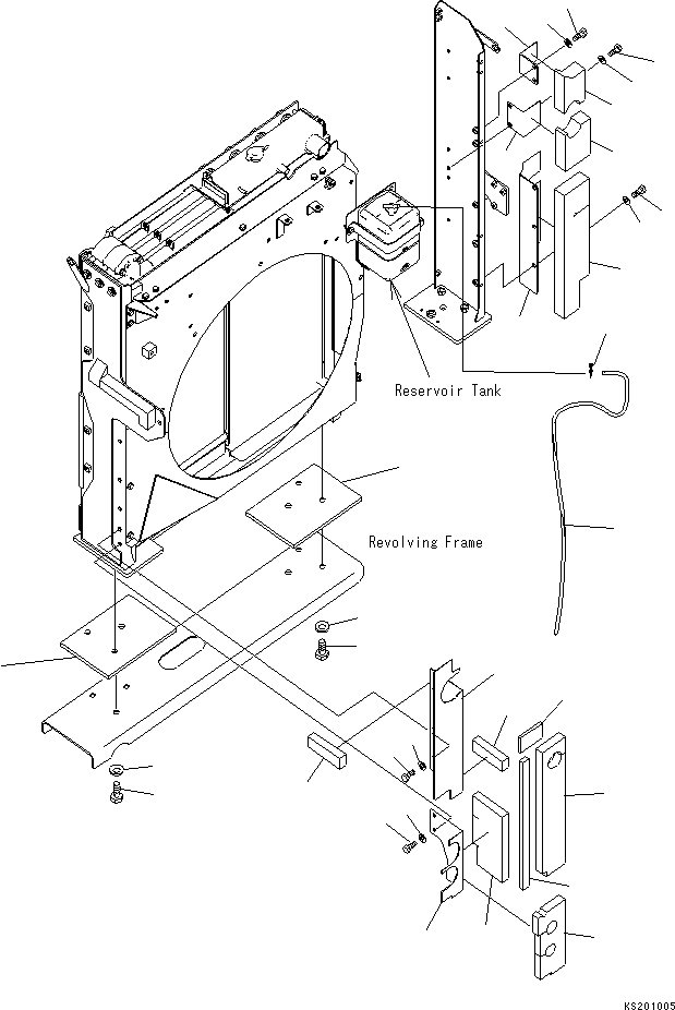 Komatsu parts book diagram for PC450LCHD-8 S/N K50001-UP: COOLING (COVER) (#K50350-)