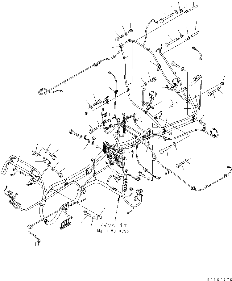 Komatsu parts book diagram for PC450LCHD-8 S/N K50001-UP: ELECTRIC WIRING (MAIN HARNESS) (2/3) (#K50001-K50349)