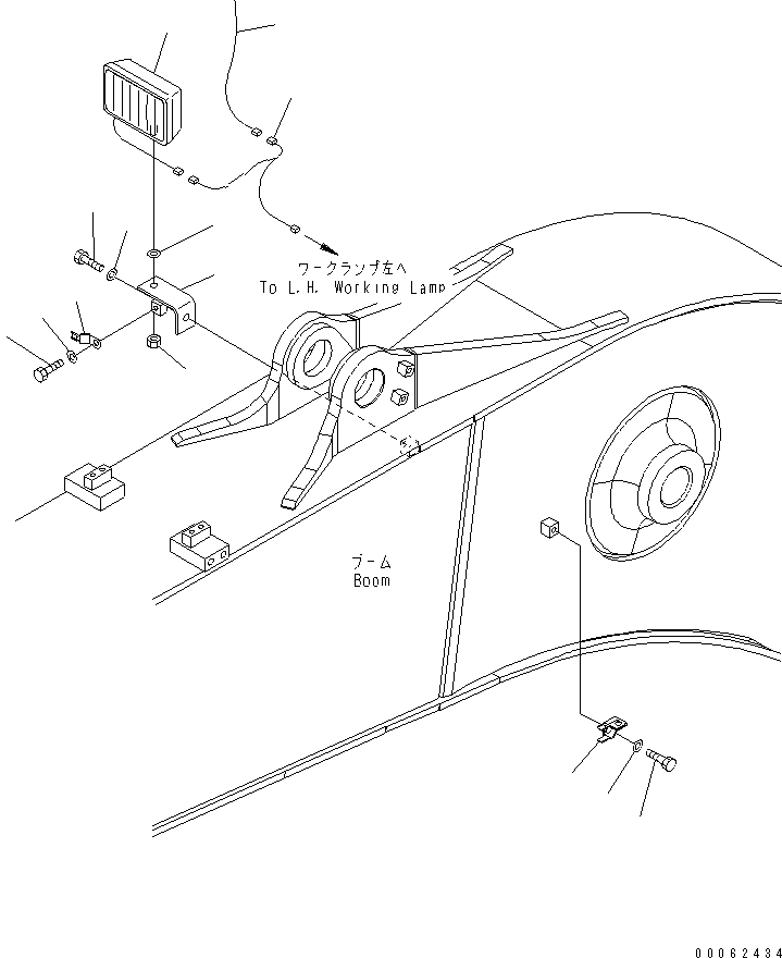 Komatsu parts book diagram for PC450LCHD-8 S/N K50001-UP: ADDITIONAL WORK LAMP (BOOM R.H.)