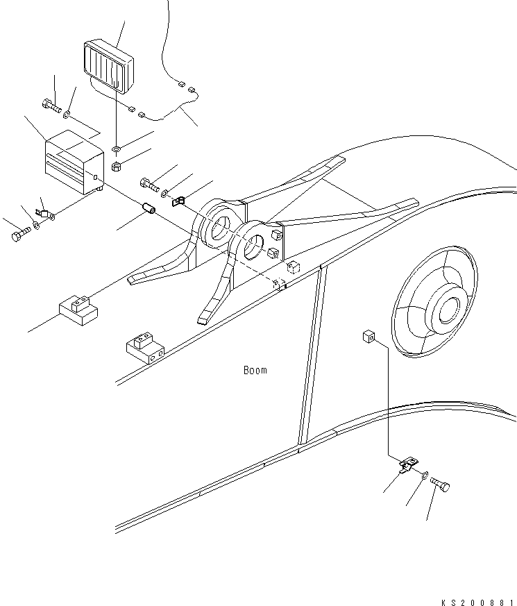 Komatsu parts book diagram for PC450LCHD-8 S/N K50001-UP: BOOM (ADDITIONAL WORKING LAMP) (FOR LC DEMO (#K50538-)