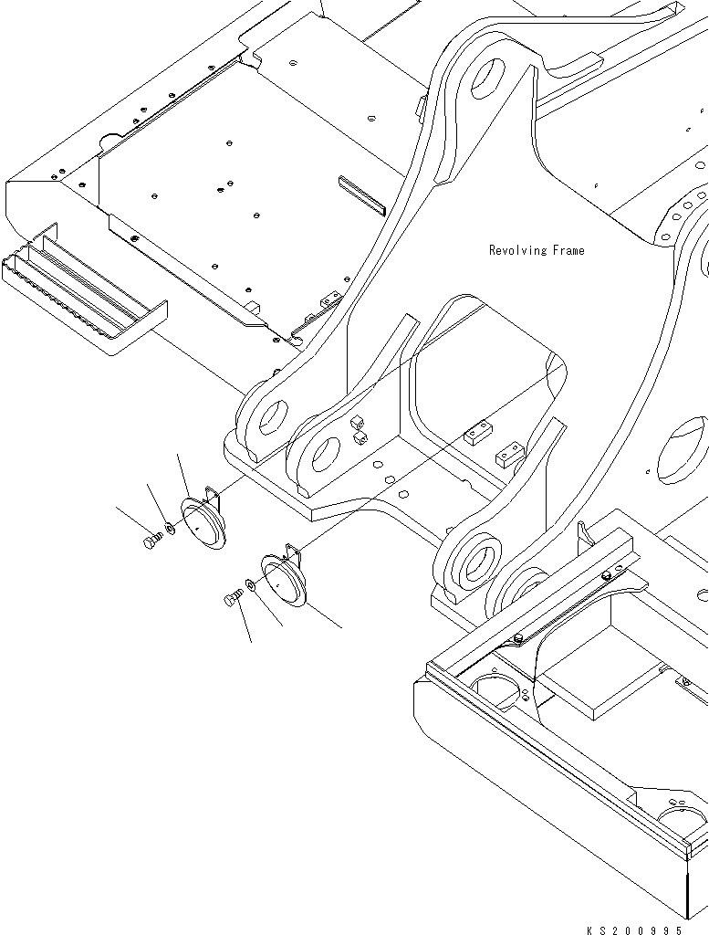 Komatsu parts book diagram for PC450LCHD-8 S/N K50001-UP: HORN