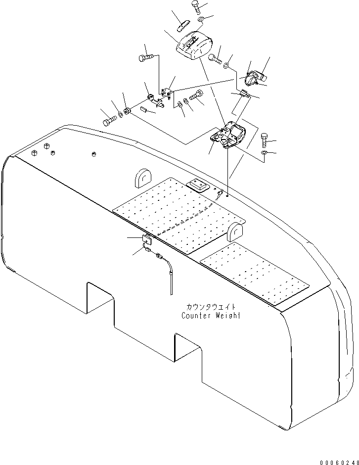 Komatsu parts book diagram for PC450LCHD-8 S/N K50001-UP: REAR VIEW MONITORING SYSTEM (1 CAMERA)