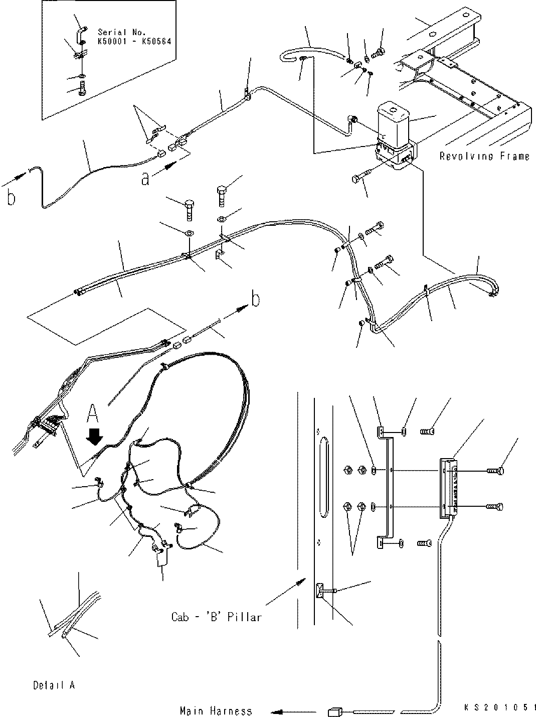 Komatsu parts book diagram for PC450LCHD-8 S/N K50001-UP: BASE MACHINE AUTO GREASE PARTS (#K50350-)