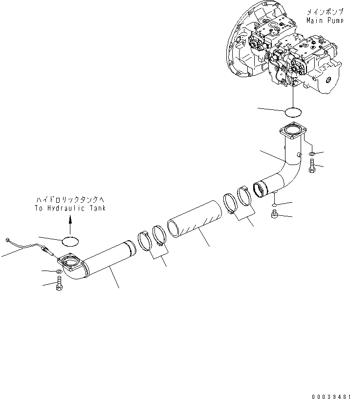 Komatsu parts book diagram for PC450LCHD-8 S/N K50001-UP: SUCTION LINE (#K50001-K50349)