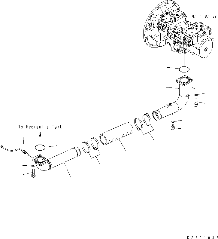 Komatsu parts book diagram for PC450LCHD-8 S/N K50001-UP: SUCTION LINE (#K50350-)