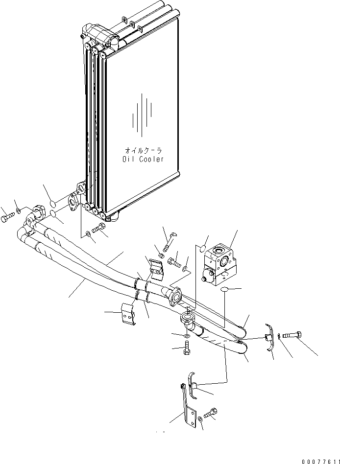 Komatsu parts book diagram for PC450LCHD-8 S/N K50001-UP: OIL COOLER LINE