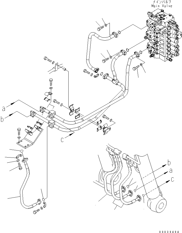 Komatsu parts book diagram for PC450LCHD-8 S/N K50001-UP: BOOM LINE (2/2) (FOR BURST VALVE)