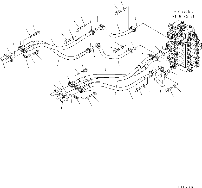 Komatsu parts book diagram for PC450LCHD-8 S/N K50001-UP: ARM AND BUCKET LINES