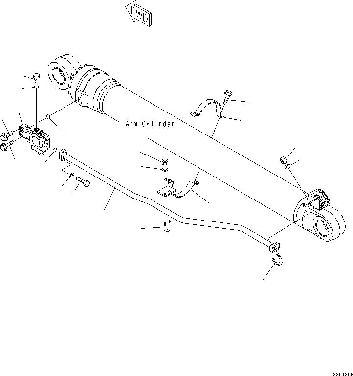 Komatsu parts book diagram for PC450LCHD-8 S/N K50001-UP: BURST VALVE LINE (ARM BURST VALVE)