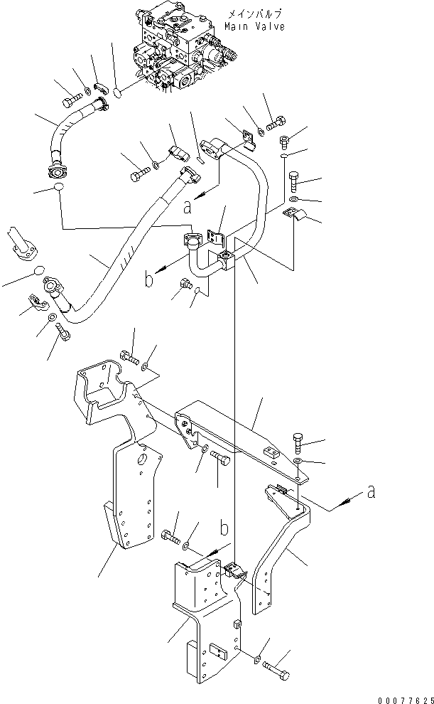 Komatsu parts book diagram for PC450LCHD-8 S/N K50001-UP: ATTACHMENT LINES (MAIN L.H.) (1 ACTUATOR)