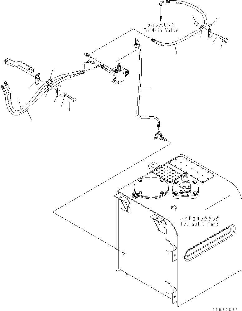 Komatsu parts book diagram for PC450LCHD-8 S/N K50001-UP: QUICK COUPLER LINES (QUICK COUPLER PIPING) (1 OR 2 ACTUATOR) (#K50001-K50493)