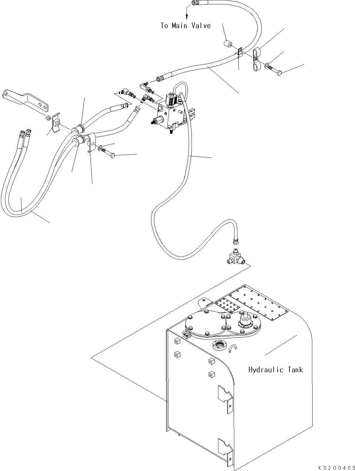 Komatsu parts book diagram for PC450LCHD-8 S/N K50001-UP: QUICK COUPLER LINES (QUICK COUPLER PIPING) (1 OR 2 ACTUATOR) (#K50494-)