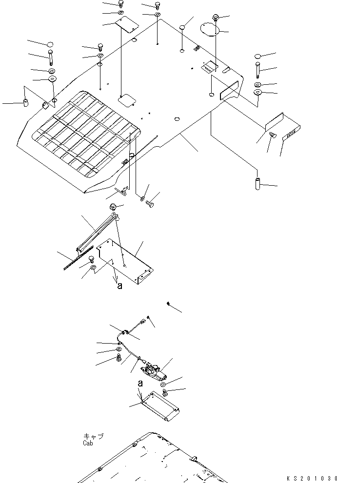 Komatsu parts book diagram for PC450LCHD-8 S/N K50001-UP: TOP GUARD (LV2) (DEMOLITION SPEC.)