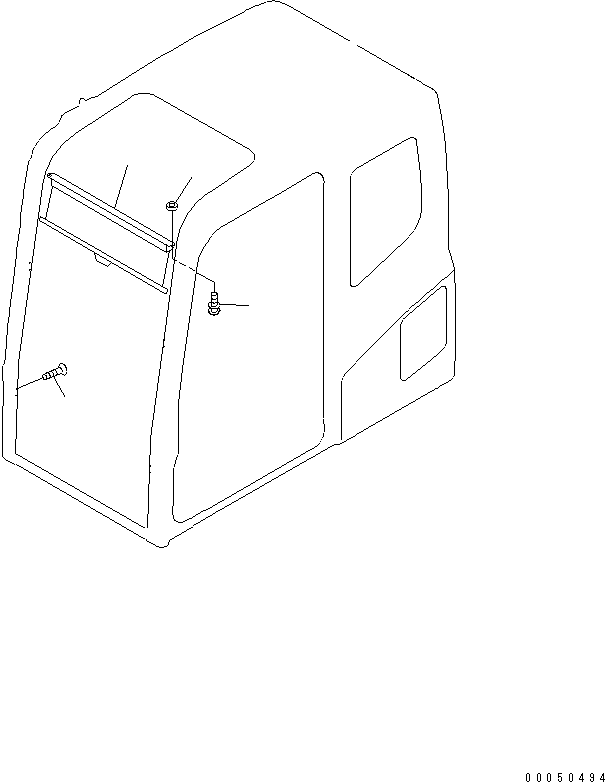 Komatsu parts book diagram for PC450LCHD-8 S/N K50001-UP: SUN VISOR