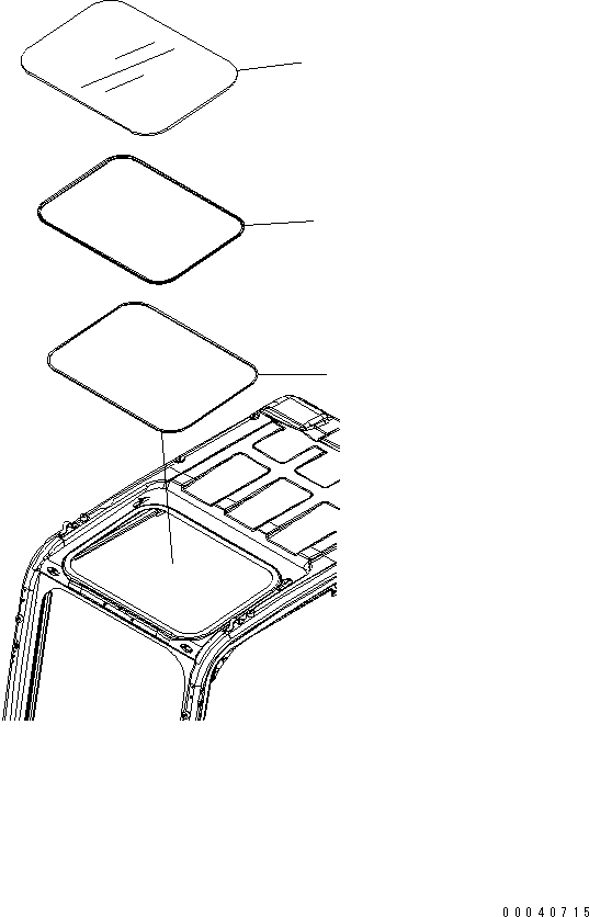 Komatsu parts book diagram for PC450LCHD-8 S/N K50001-UP: OPERATORґS CAB (ROOF WINDOW)