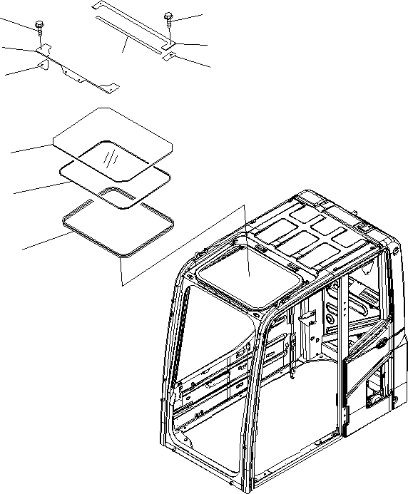 Komatsu parts book diagram for PC450LCHD-8 S/N K50001-UP: OPERATORґS CAB (ROOF WINDOW) (DEMOLITION SPEC.)