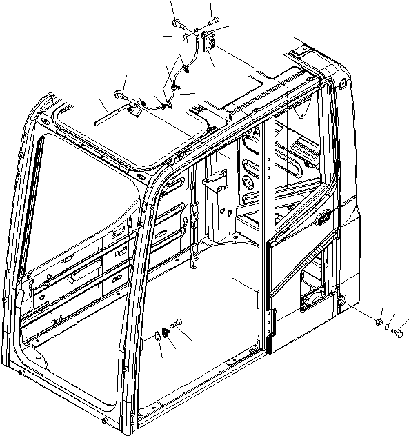 Komatsu parts book diagram for PC450LCHD-8 S/N K50001-UP: OPERATORґS CAB) (OPEN LOCK AND DOOR CATCH)