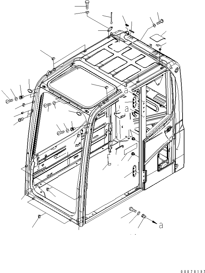 Komatsu parts book diagram for PC450LCHD-8 S/N K50001-UP: OPERATORґS CAB (ANTENNA AND GALEO PLATE) (#K50218-)