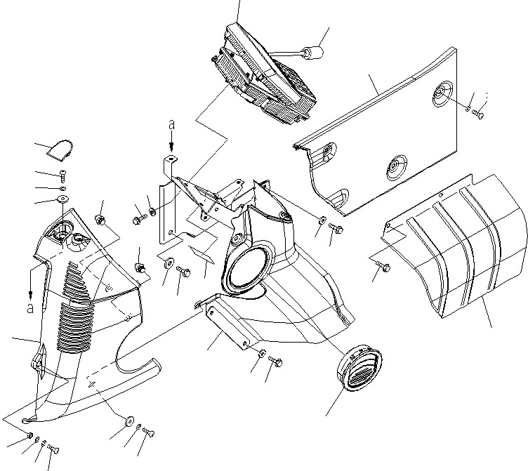 Komatsu parts book diagram for PC450LCHD-8 S/N K50001-UP: OPERATORґS CAB (CAB IN PARTS) (MONITOR AND COVER)