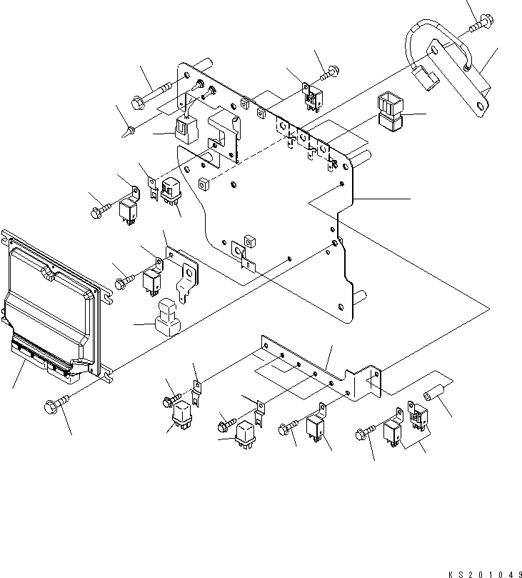 Komatsu parts book diagram for PC450LCHD-8 S/N K50001-UP: OPERATORґS CAB (CAB IN PARTS) (SUB PLATE AND RELAY)