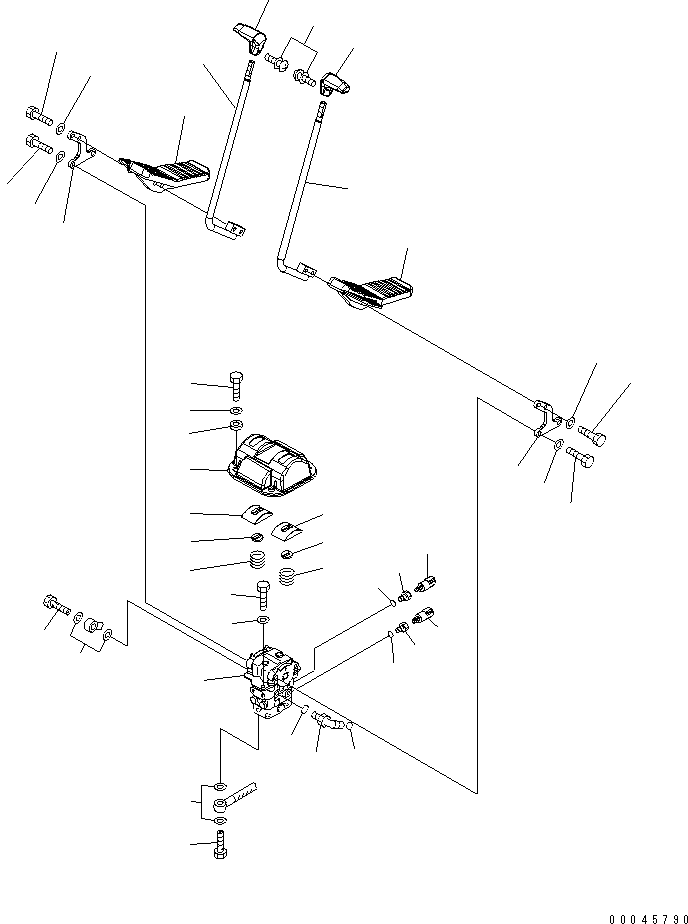 Komatsu parts book diagram for PC450LCHD-8 S/N K50001-UP: OPERATORґS CAB (FLOOR) (TRAVEL CONTROL)
