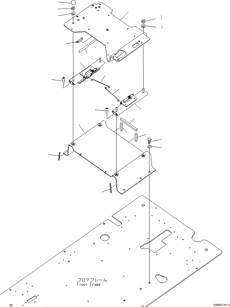 Komatsu parts book diagram for PC450LCHD-8 S/N K50001-UP: OPERATORґS CAB (FLOOR) (BASE) (#K50001-K50217)