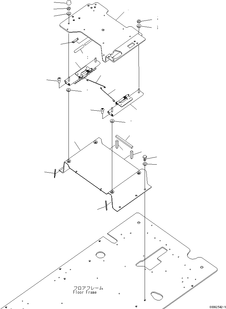 Komatsu parts book diagram for PC450LCHD-8 S/N K50001-UP: OPERATORґS CAB (FLOOR) (BASE) (#K50218-K50349)