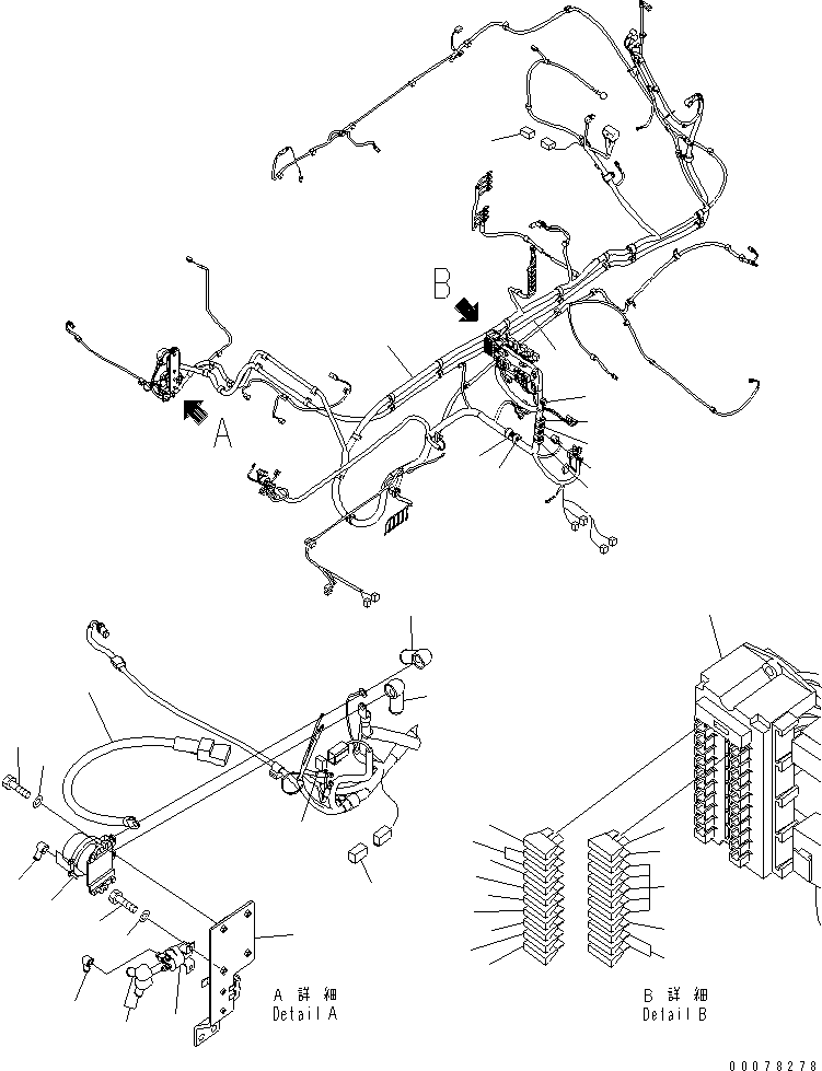 Komatsu parts book diagram for PC450LCHD-8 S/N K50001-UP: OPERATORґS CAB (FLOOR) (HARNESS) (#K50218-)