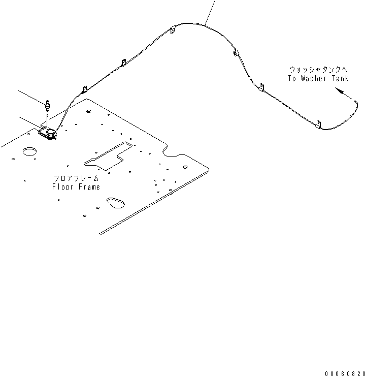 Komatsu parts book diagram for PC450LCHD-8 S/N K50001-UP: OPERATORґS CAB (FLOOR) (WINDOW WASHER HOSE)