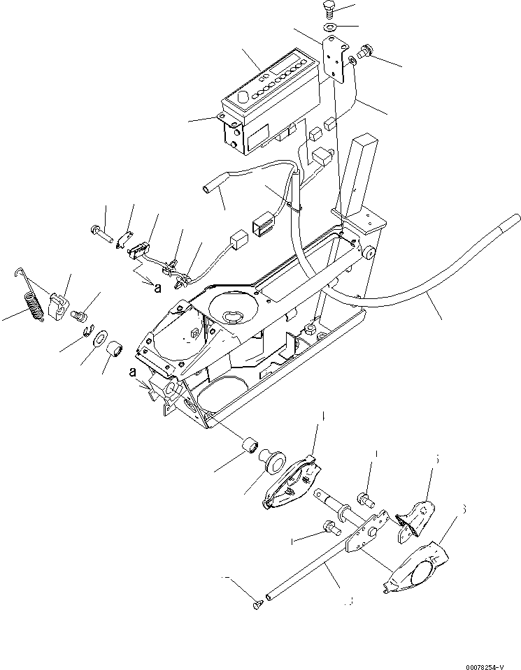 Komatsu parts book diagram for PC450LCHD-8 S/N K50001-UP: OPERATORґS CAB (FLOOR) (P.P.C. LOCK LEVER AND RADIO) (#K50350-)
