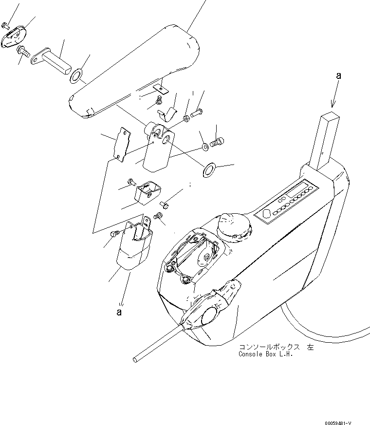 Komatsu parts book diagram for PC450LCHD-8 S/N K50001-UP: OPERATORґS CAB (FLOOR) (ARM REST L.H.) (#K50001-K50349)