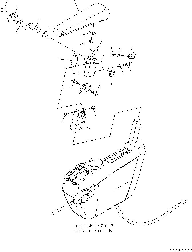 Komatsu parts book diagram for PC450LCHD-8 S/N K50001-UP: OPERATORґS CAB (FLOOR) (ARM REST L.H.) (#K50350-)