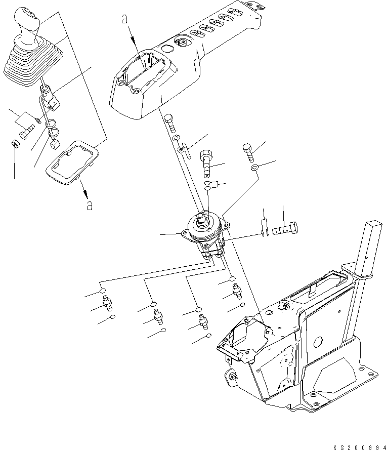 Komatsu parts book diagram for PC450LCHD-8 S/N K50001-UP: OPERATORґS CAB (FLOOR) (LEVER R.H.)
