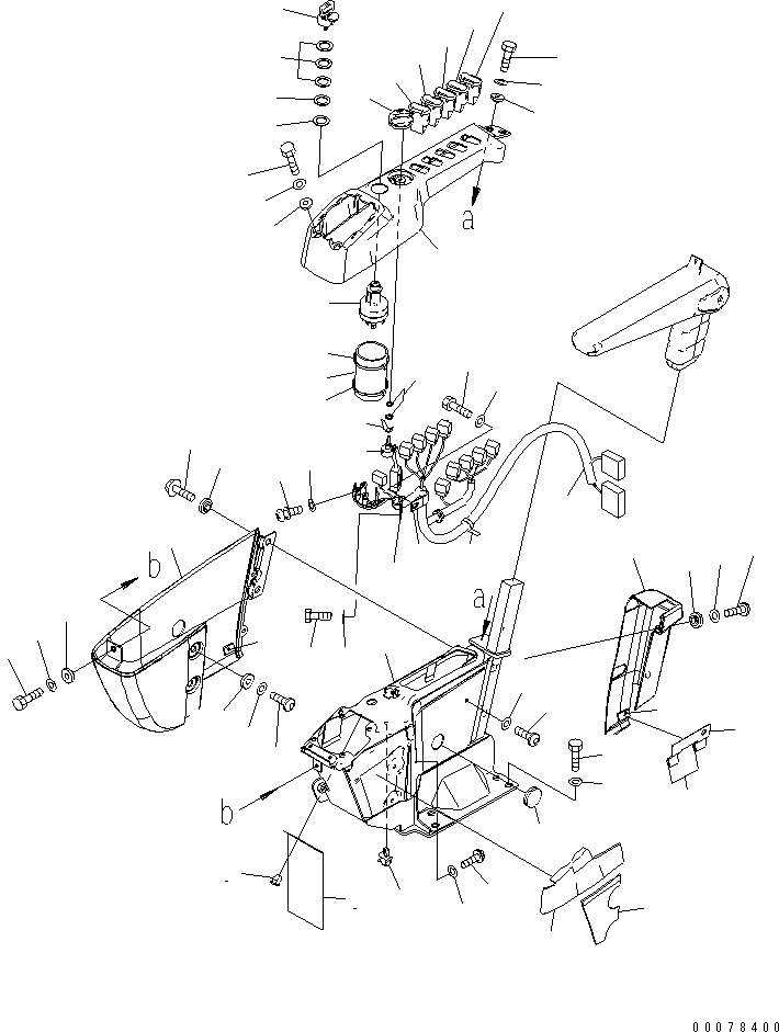 Komatsu parts book diagram for PC450LCHD-8 S/N K50001-UP: OPERATORґS CAB (FLOOR) (CONSOL R.H.) (WITH ROOF WIPER) (DEMOLITION SPEC.) (#K50189-)