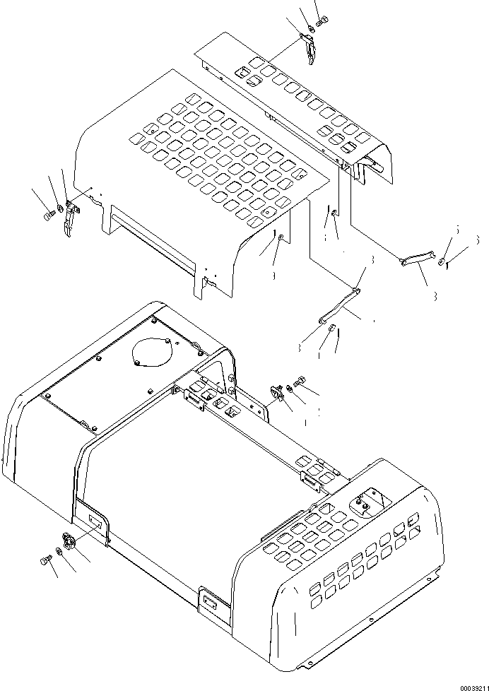 Komatsu parts book diagram for PC450LCHD-8 S/N K50001-UP: HOOD (1/4) (DEMOLITION SPEC.)