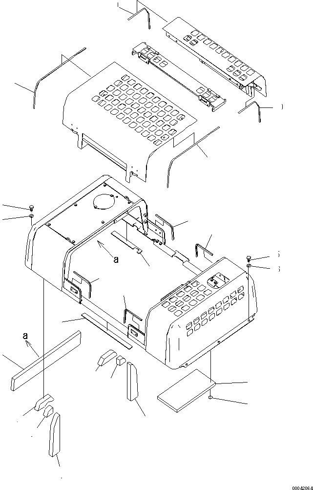 Komatsu parts book diagram for PC450LCHD-8 S/N K50001-UP: HOOD (4/4) (DEMOLITION SPEC.)