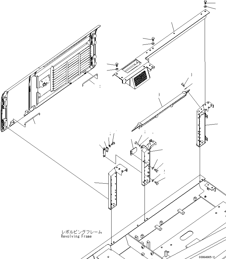 Komatsu parts book diagram for PC450LCHD-8 S/N K50001-UP: RIGHT SIDE DOOR (MACHINE CAB) (1/3) (#K50350-)