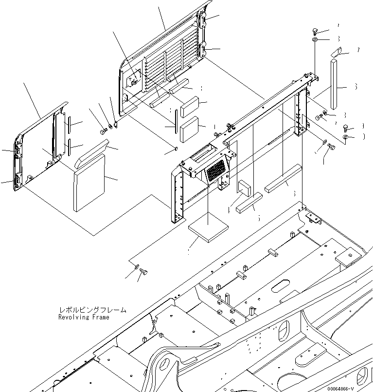 Komatsu parts book diagram for PC450LCHD-8 S/N K50001-UP: RIGHT SIDE DOOR (MACHINE CAB) (2/3) (#K50350-)