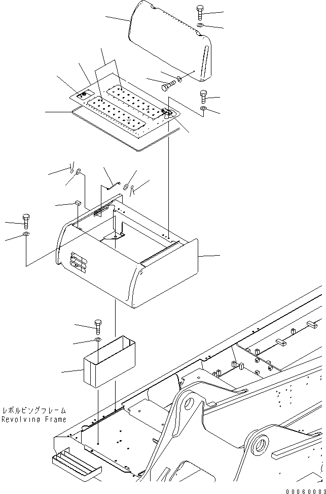 Komatsu parts book diagram for PC450LCHD-8 S/N K50001-UP: BATTERY CASE