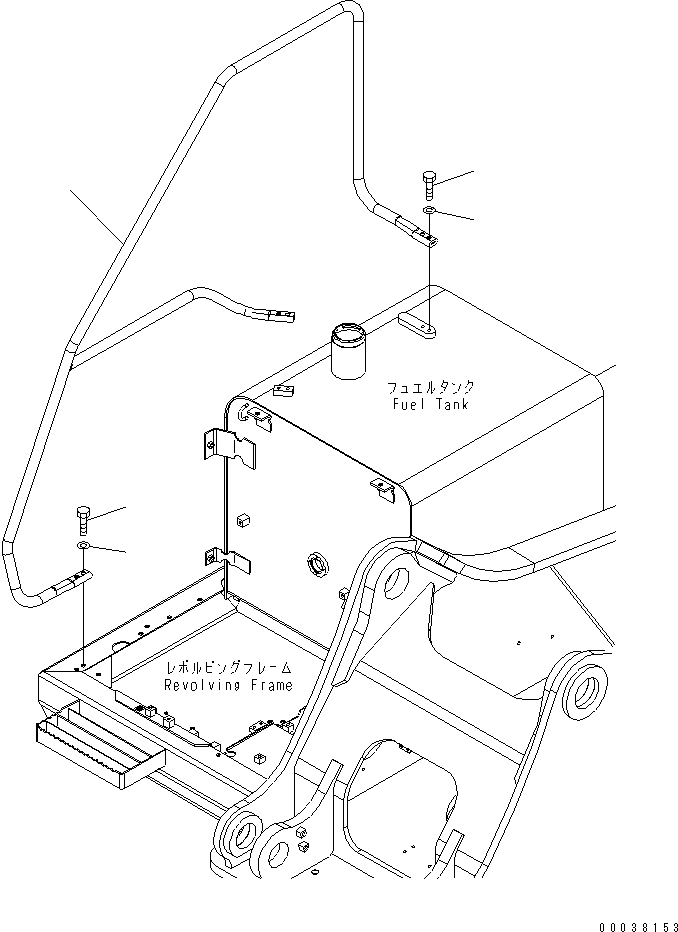 Komatsu parts book diagram for PC450LCHD-8 S/N K50001-UP: HANDRAIL