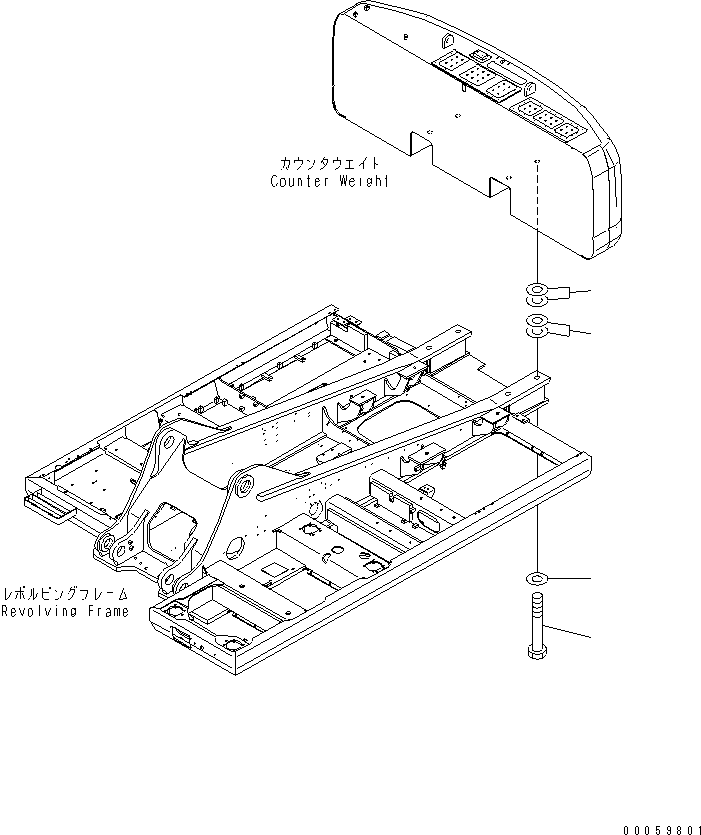 Komatsu parts book diagram for PC450LCHD-8 S/N K50001-UP: COUNTER WEIGHT MOUNTING