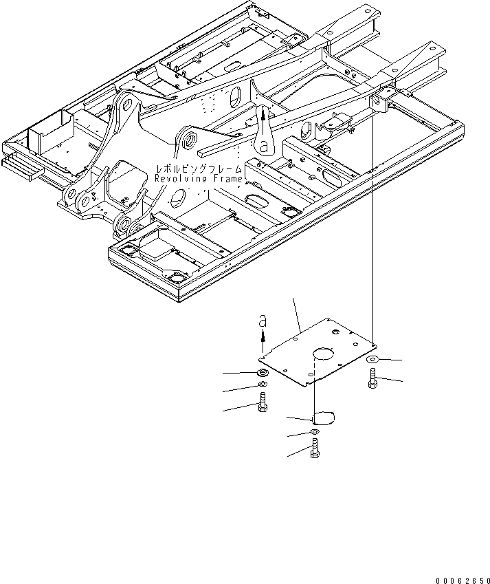 Komatsu parts book diagram for PC450LCHD-8 S/N K50001-UP: UNDER COVER (REVOLVING FRAME) (CENTER) (DEMOLITION SPEC.)